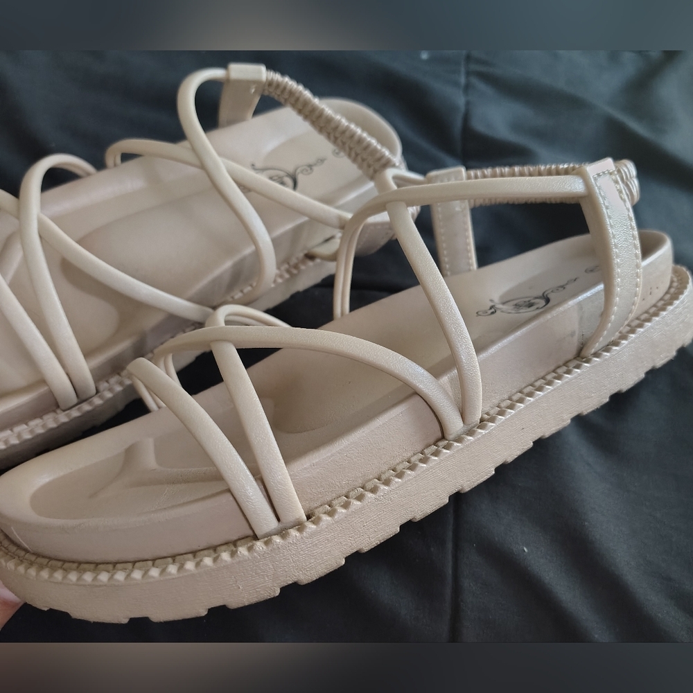 Elegant Beige Strappy Sandals